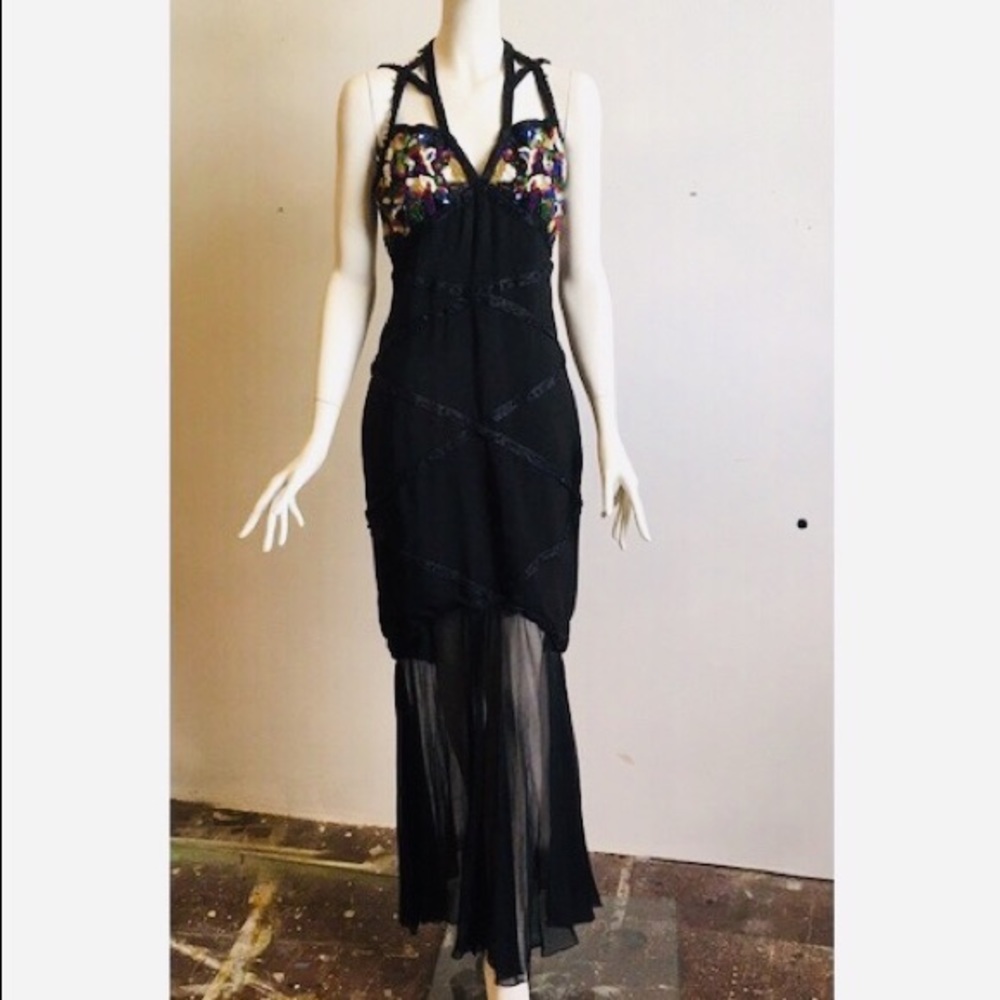 Karl Lagerfeld SS 1993 beaded silk dress